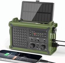 12000mAh Emergency Solar Radio with Crank, NOAA & Flashlight picture