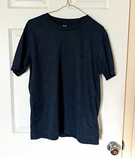 Uniqlo DRY-EX Men's DarkBlue Solid Crew Neck Short Sleeve Regular Size L Tee picture