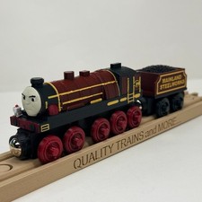 Wooden Railroad Hurricane Train Engine with Tender Custom made for Thomas Train picture