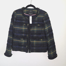 NWT J. CREW Tartan Plaid Lurex 'Going Out' Blazer Sz 6 Italian AE993 NEW picture