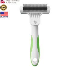 Andis Premium Fine-Tooth Deshedding Rake White-Green picture