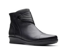 CLARKS COLLECTION Hope Twirl Black Flat Boot 12M NWOB picture
