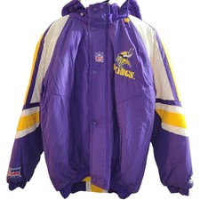 Vintage Pro Line Starter Minnesota Vikings Full Zip Puffer Jacket Size Large EUC picture
