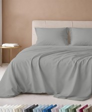 California Design Den 600 Thread Count Queen Size Bed Sheet Set, Light Grey picture