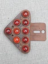 Vtg 1930 40s Automobile Motorcycle Federal 95 Red  Glass Marble Reflectors Arrow picture