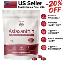 ROVINA Astaxanthin 12mg Softgels From Microalgae - Triple Strength Antioxidant picture