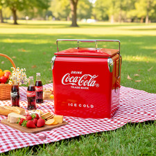 Coca-Cola 14Qt Retro Cooler - Classic Red Metal Ice Chest for Camping, Picnics picture