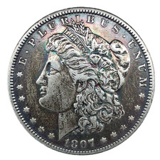 1897-O Morgan Dollar VF/XF Toned 90% Silver $1 US Coin # 2905 picture