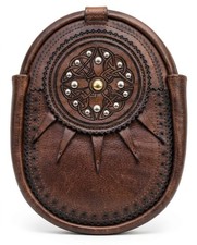 Handcrafted Vintage Brown Leather Kilt Sporran -Celtic Embossed Knotwork picture