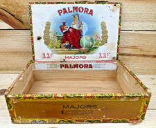 Seldom Seen - Vintage Antique Palmora Egyptian Goddess Wood Cigar Box picture