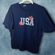 USA Patriotic Embroidered Graphic T-Shirt Medium picture