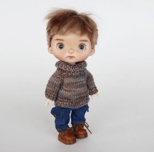 OOAK Custom Jointed Boy Doll Brunette Mohair Fake Holala Monst Greenfoxdolls picture