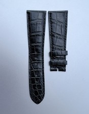 Concord OEM 24mm Black Genuine Crocodile Watch Strap Handmade Swiss NOS 2492 picture