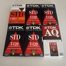 Lot of 6 Used TDK T-120 VHS Tapes - TV Broadcasts Commercials Found Footage picture