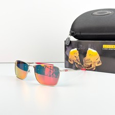 Oakley Ejector OO4142 Polarized Sunglasses Silver Frame Ruby Polarized lenses picture