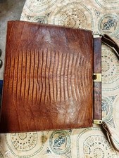 BEAUTIFUL vintage 40s 50s BELLESTONE (?) BROWN LIZARD ALLIGATOR HANDBAG PURSE picture