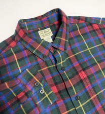 L.L.Bean Mens Scotch Plaid Flannel Shirt Traditional Fit Chamois Multicolor Sz L picture