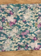 Crinkle Texture Chiffon Fabric Semi Sheer Floral Polyester Aqua Purple 3.75 yds picture