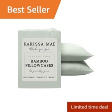 KARISSA MAE Luxury Bamboo Viscose Standard Size Pillowcase Set | 100% FSC Cer... picture