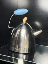 Alessi 9093 Michael Graves Whistling Tea Kettle Blue Handle No Bird Whistle picture