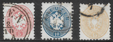 AUSTRIA  SCOTT 24 - 26 USED FINE - 1863/1864 COAT OF ARMS ISSUE picture