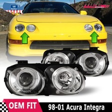 1998-2001 Headlights For Acura Integra Halo Projector Front Lamp Chrome Clear picture