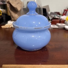 Vintage Mid Century Blue Opaline Glass Sugar Bowl ?Murano? picture