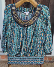 VTG NWOT Dressbarn Colorful Rhinestones Polyester Blend Women's 3X Made in USA picture