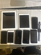 Apple Lot Of 9 For Parts- 2 iPads, 6 iPhones, 1 Apple Watch- Read picture