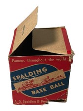 Vintage 1930s - 1940s Spalding Official Baseball Box Great Color Antique Early picture