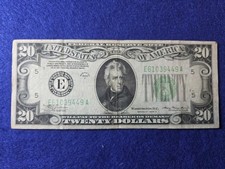 1934-A  $20 Federal Reserve Note -E - Richmond VA -Green Seal ~ L👀K SHIPS FREE picture