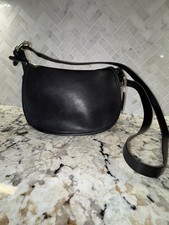 Vintage Coach 4150 Black Leather Shoulder Crossbody Bag Brass 1996 USA picture