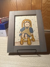 Vintage Primitive Folk Art Doll Painting 1980s Cottagecore Farmhouse Rag Doll 8