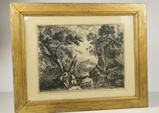 Antique 17th C Oryginal Engraving Henri Mauperche Repose in Egypt No24 Climenson picture