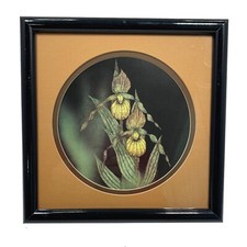 Original Scratchboard Sharon Wald Signed Framed Vintage Cottage Core Country picture