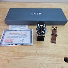 Vaer A5 Field Black 40mm USA Automatic Miyota 9015 Watch Box Papers picture