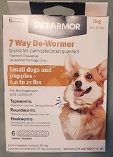 PETARMOR 7 Way De-Wormer 6 Flavored Chewables For Dogs Exp 01/27+ picture