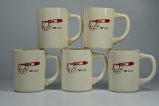 5 Vintage Engineering Mugs USA Pottery Coffee Cups MAMCO Micrometer Tool picture