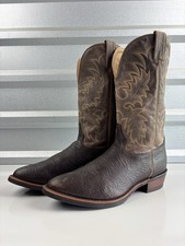 Tony Lama 7951 Krauss Brown Leather Cowboy Western Pull-On Men's Boots Size 10 D picture