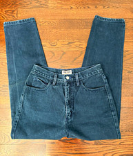 GUESS Jeans Women's Black Dark Wash Denim Jeans Solid 5-Pocket Button Logo picture