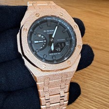 Modded Authentic Casio Rose Gold G Shock GA2100 Frosted Metal Texture Watch picture