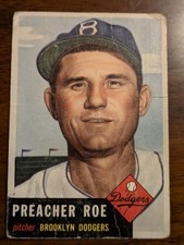 1953 Topps #254 Preacher Roe Brooklyn Dodgers Vintage Baseball High Number  GD picture