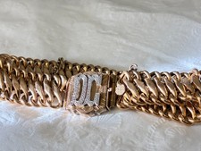Exceptional Antique 14K Gold Bracelet 24g, Engraved DC Clasp picture