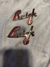 VINTAGE 1937 BUICK 8 ENAMEL EMBLEM OEM Set Of 2 picture