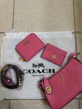Brand new pink coach sey of 3 comes with a zip waller and a card holder #coach picture