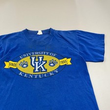 Vintage University of Kentucky T-Shirt Mens M Blue Distressed UK 80s Faded USA picture