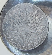 1868 Zs Js Mexico 2 Reales Super Original Fine CHRC picture
