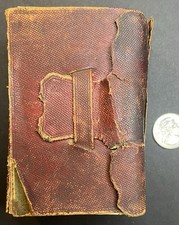 Antique 1847 Pocket Bible Jesper Harding Leather Bound Rare Edition Illustrated picture