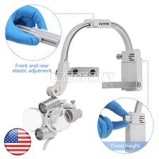 ETERFANT 3.5X Dental Headband Binocular Loupes+5W Dual LED Head Light 2Leds US picture