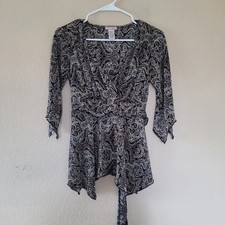 Vtg Y2K Babydoll Top Tunic Womens Size Small Paisley Fairy Whimsigoth Romantic picture